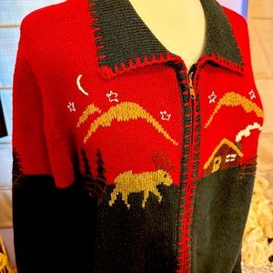 Lovely hand embroidered zip up sweater